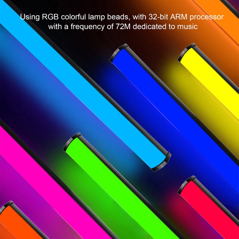 مصباح طاولة RGB قابل للالتقاط: مادة ABS سوداء مع مصابيح LED عالية السطوع - مصباح جو متصل عبر بلوتوث ومتزامن مع الموسيقى ومدعوم بالطاقة عبر USB لتركيب الألعاب ومكتب المكتب المنزلي - Image 3