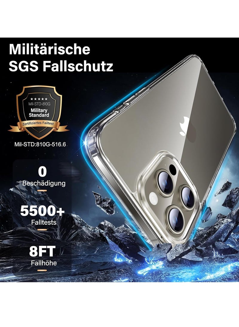 YoYoTech [ 5-in-1 ]for iPhone 15 Pro Max Case Clear Shockproof,[Strong Grade Protection ][No Yellowing] 2 Pcs Lens Protector+2 Pcs Screen Protector  - Image 5