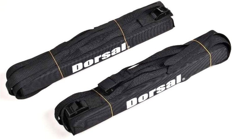 Dorsal Universal Soft Roof Rack Pads for Surfboard Kayak SUPs with Car Tie Down Straps and Storage Bag - Pack of 2 Black Polyester - Image 3