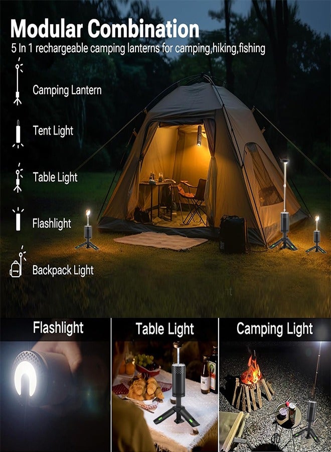 10000 mAh Rechargeable Telescopic Led Camping Lights Multifunction Camping Lanterns Portable Magnetic Flashlight - Image 2
