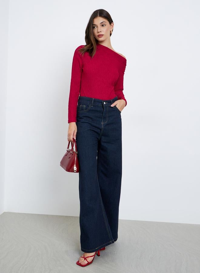 ستايلي بودي سوت بتفاصيل كتف واحد - Image 2