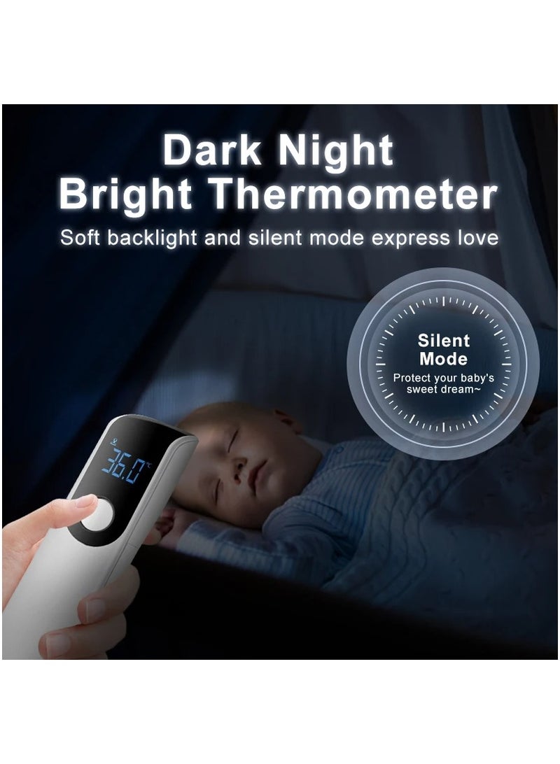 MileMelo Non Contact Infrared Forehead and Ear Thermometer for Adults and Children Digital Thermometer with Child Mode Fever Alarm Silent Mode Memory Function Fast and Accurate (White) - Image 4