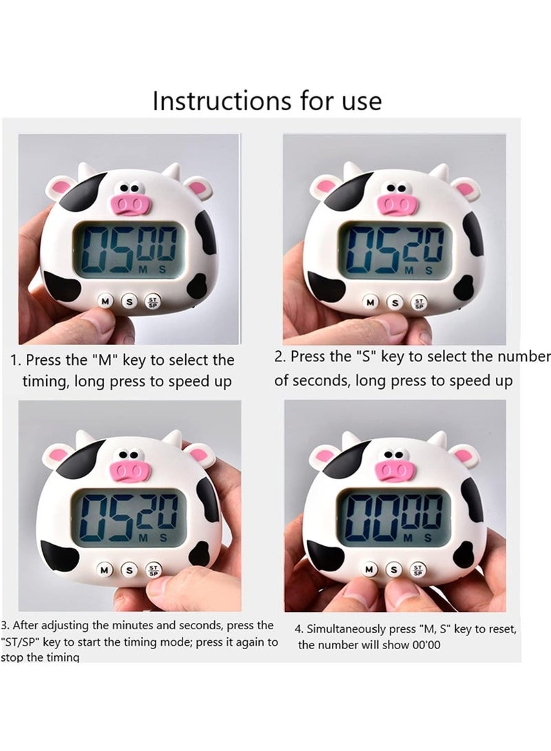 Digital Kitchen Timer,Cute Animal Count Down Timer for Sports,Cooking,Study, LCD Large-Screen Visual Clock - Image 4