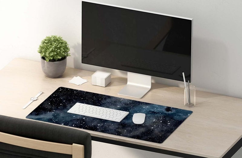 SSOIU Extended Gaming Mouse Pad (35.5x15.7 in) Dark Starry Deep Space Desk Mat, Cute Galaxy Desk Pad - Image 5