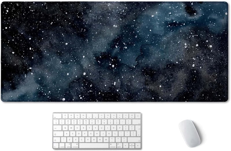 SSOIU Extended Gaming Mouse Pad (35.5x15.7 in) Dark Starry Deep Space Desk Mat, Cute Galaxy Desk Pad - Image 1