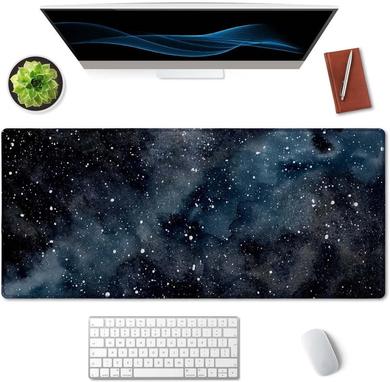 SSOIU Extended Gaming Mouse Pad (35.5x15.7 in) Dark Starry Deep Space Desk Mat, Cute Galaxy Desk Pad - Image 3
