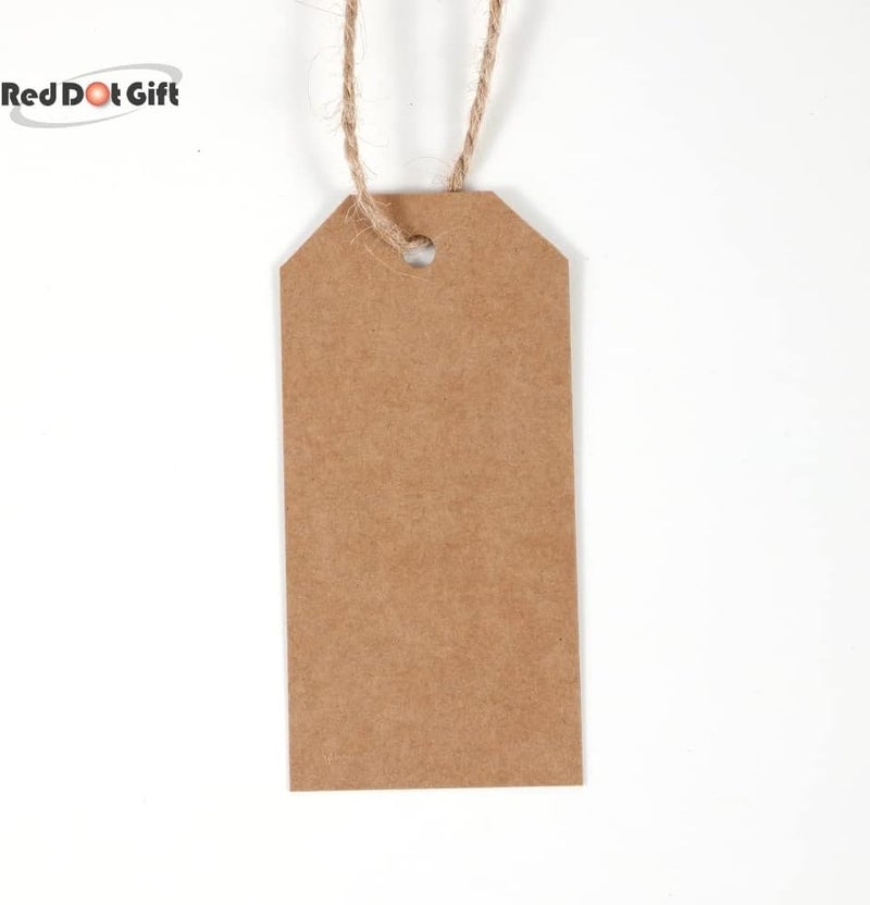 Red Dot Gift REDDOTGIFT Gift Tags,100Pcs Kraft Paper Tags with 10m Natural Jute Twine Craft Tags Labels Treats Tags for Wedding Christmas Day Thanksgiving… (4.5x9cm, Kraft TD#) - Image 5