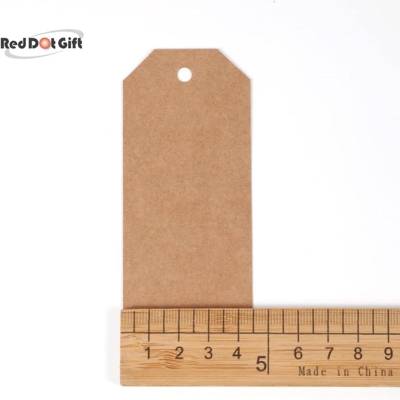 Red Dot Gift REDDOTGIFT Gift Tags,100Pcs Kraft Paper Tags with 10m Natural Jute Twine Craft Tags Labels Treats Tags for Wedding Christmas Day Thanksgiving… (4.5x9cm, Kraft TD#) - Image 3