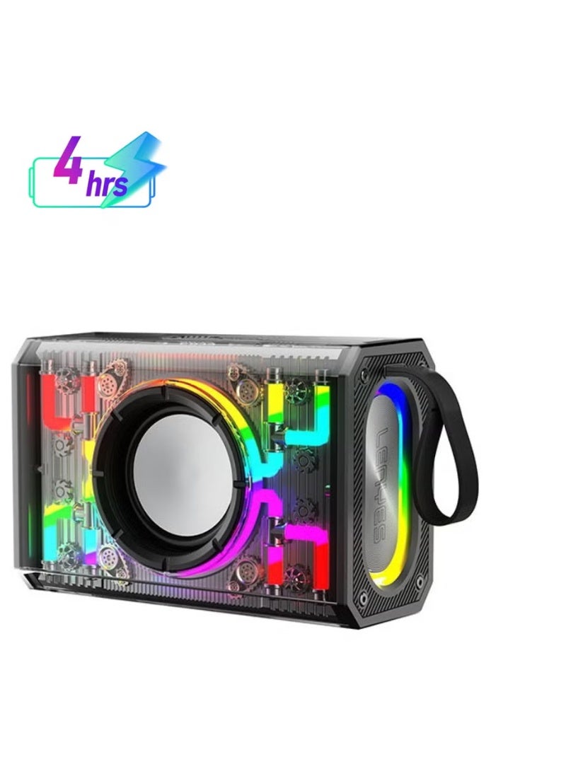 LENYES S843 20W Bluetooth 5.3 Wireless Speaker with Transparent Body & RGB LED Lights - Image 1