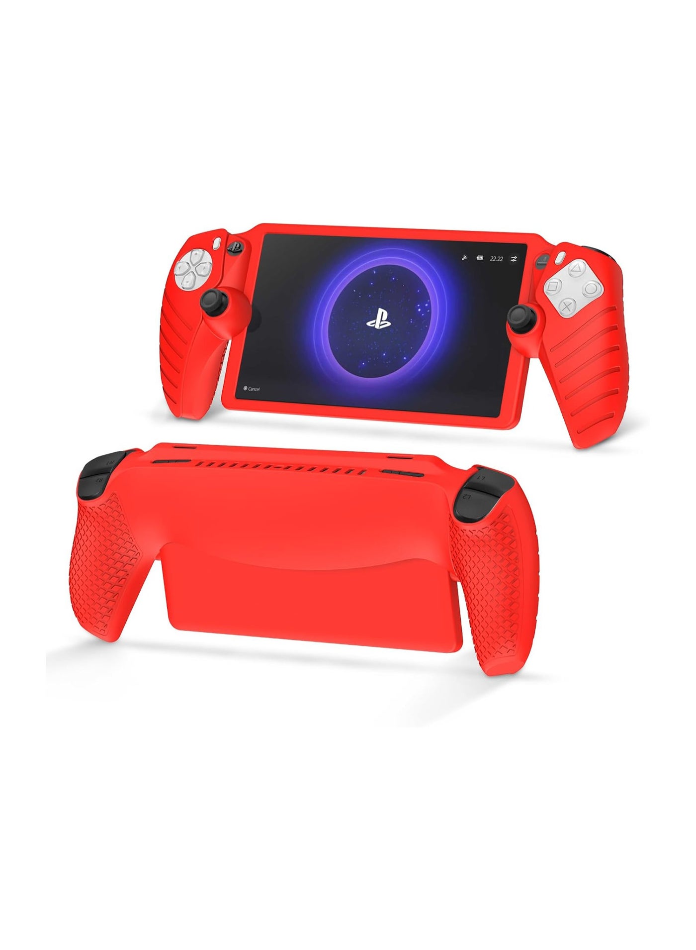 Protective Case for Playstation Portal, Silicone Case Cover Protector All-Around Protection and Non-Slip Thumb Grips Accessories for Playstation Remote Player Playstation Portal Case (Red)