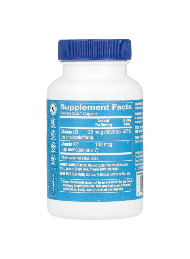 The Vitamin Shoppe فيتامين د3 وك2 "دعم المناعة وصحة العظام" 5,000 وحدة دولية (120 كبسولة) - Image 2