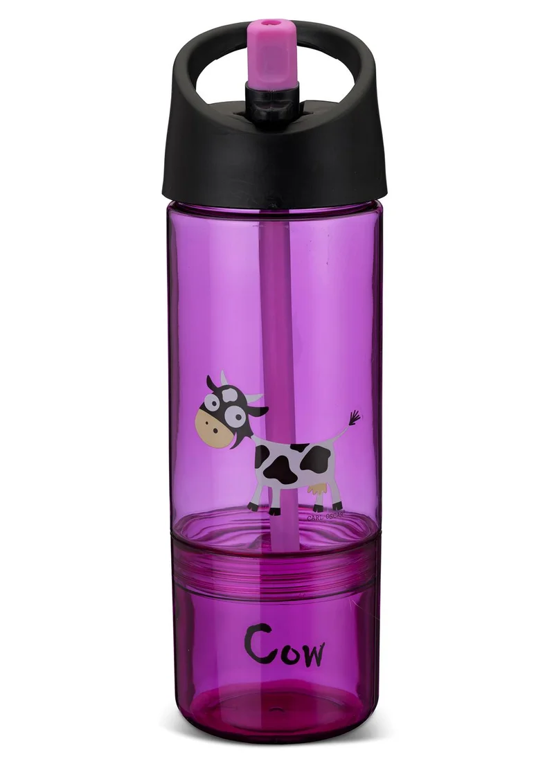 Carl Oscar Carl Oscar Sweden Water Bottle 2 In 1, 0.3L Bottle + 0.15L Snack Jar - Purple