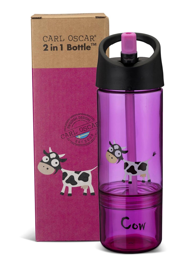 Carl Oscar Sweden Water Bottle 2 In 1, 0.3L Bottle + 0.15L Snack Jar - Purple - Image 2