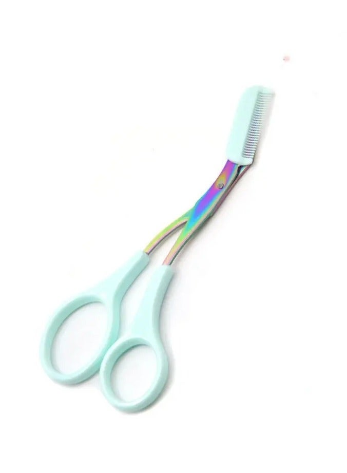 أوريتي مقص الحاجب مع مشط الفولاذ المقاوم للصدأ تقليم الحاجب المنحنيات-الأرجواني - Image 2