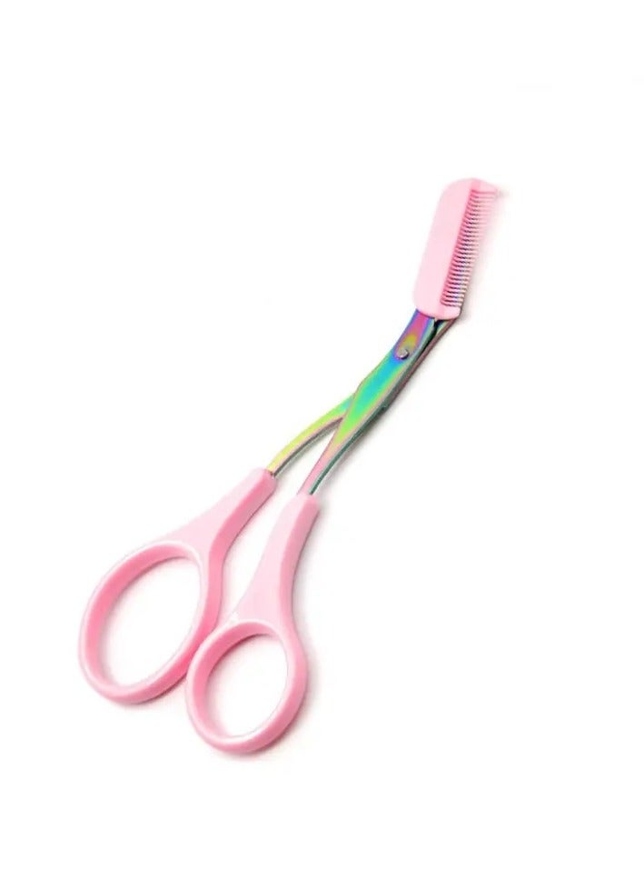 أوريتي مقص الحاجب مع مشط الفولاذ المقاوم للصدأ تقليم الحاجب المنحنيات-الأرجواني - Image 3