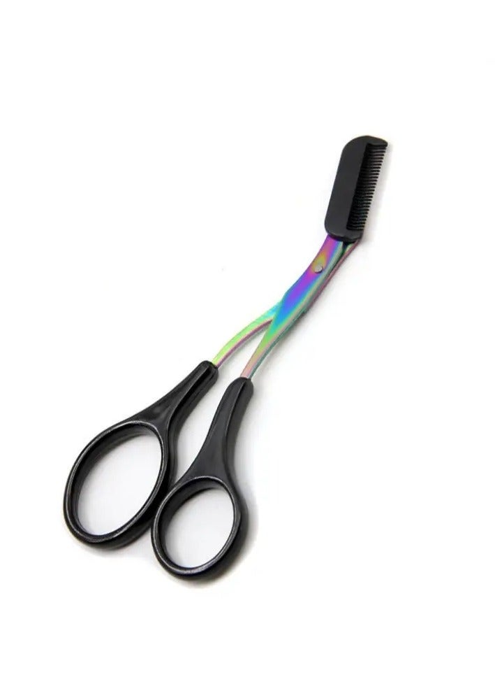 أوريتي مقص الحاجب مع مشط الفولاذ المقاوم للصدأ تقليم الحاجب المنحنيات-الأرجواني - Image 4