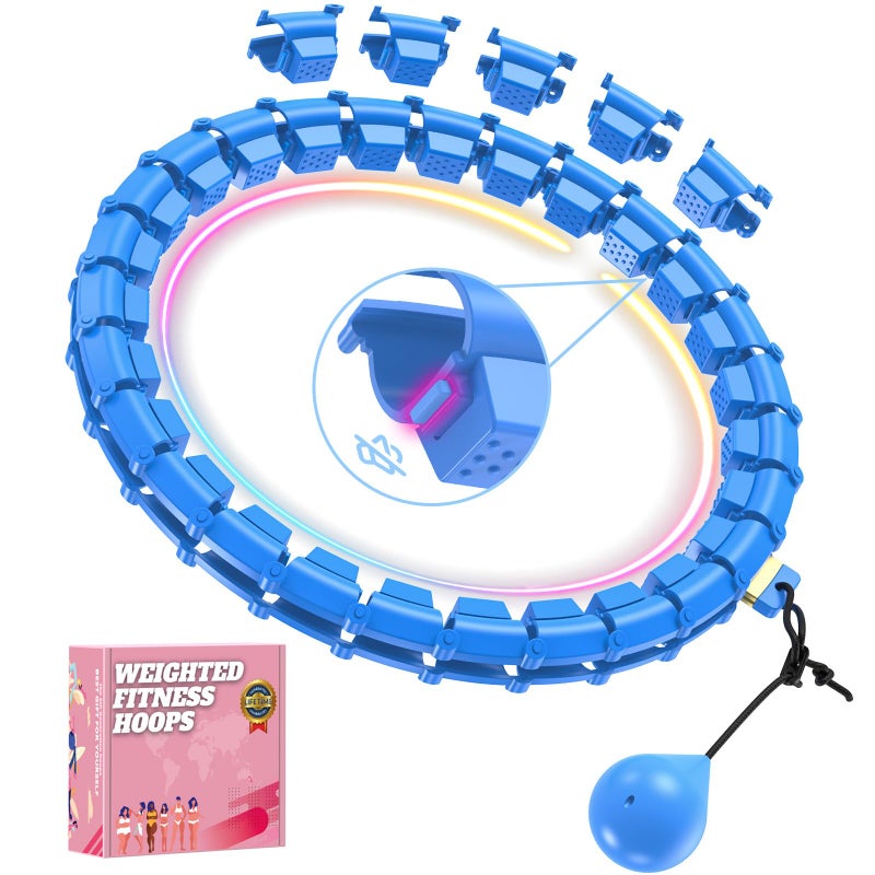 XVCAS Fit Hoop Weighted Hula Pilates Circles, 32 Detachable Parts & 65-Inch Plus-Size Fit, Weight Loss Fitness Gear, Quiet Home Workout Tool for Waist Training & Gifts for Adult Women - Image 1