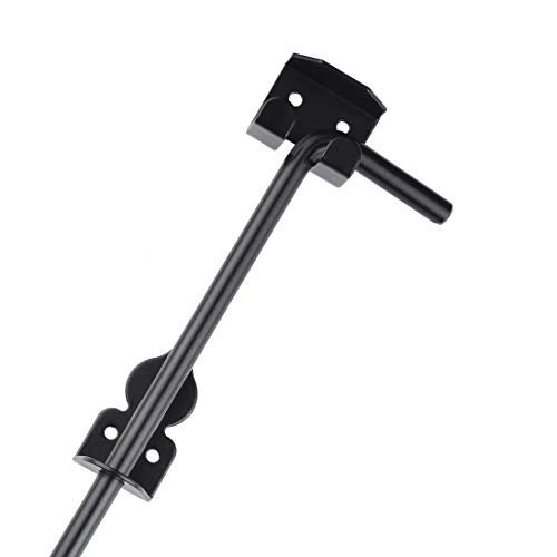 SANKINS 18" Cane Bolt Drop Rod Heavy Duty Gate Hardware Black Solid Steel Gate Ground Latch for Wood PVC Vinyl Metal Gates Fences Doors, Holding Gate to The Ground (2 Pack） - Image 4