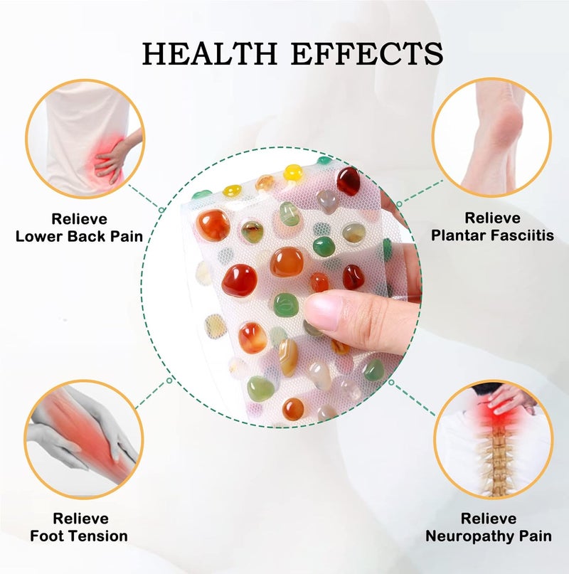 Relaxally Acupressure Shoes Insert for Women Stimulate Foot Pressure Point Mat Massage Sandals Flat Feet Massager Real Stone Insole for Men Women Relieve Feet Tension Joint Pain Gift for Mom Dad 45 - Image 3