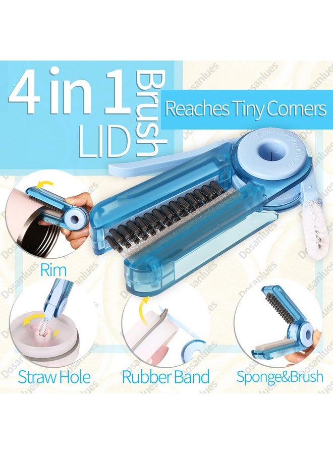 Dosanlues 8Pcs Water Bottle Cleaner Brush, Multipurpose Bottle Brush Cleaner Kit with Long Nylon Straw Brush Cleaner for Stanley, 4 in 1 Bottle Gap Cleaner and Long Handle Silicone Cup Cleaners(Blue) - Image 2