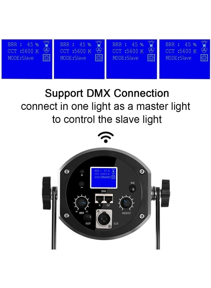 جي في أم إضاءة استوديو LED فيديو جي في إم RGB-150S بقوة 150 واط – ثنائية اللون 3200-5600 كلفن، وضع ألوان RGB كاملة، مؤشر CRI/TLCI فوق 95، تصميم مونولايت، زاوية إضاءة قابلة للتعديل، مثالية لتصوير الفيديو والاستوديوهات - Image 3