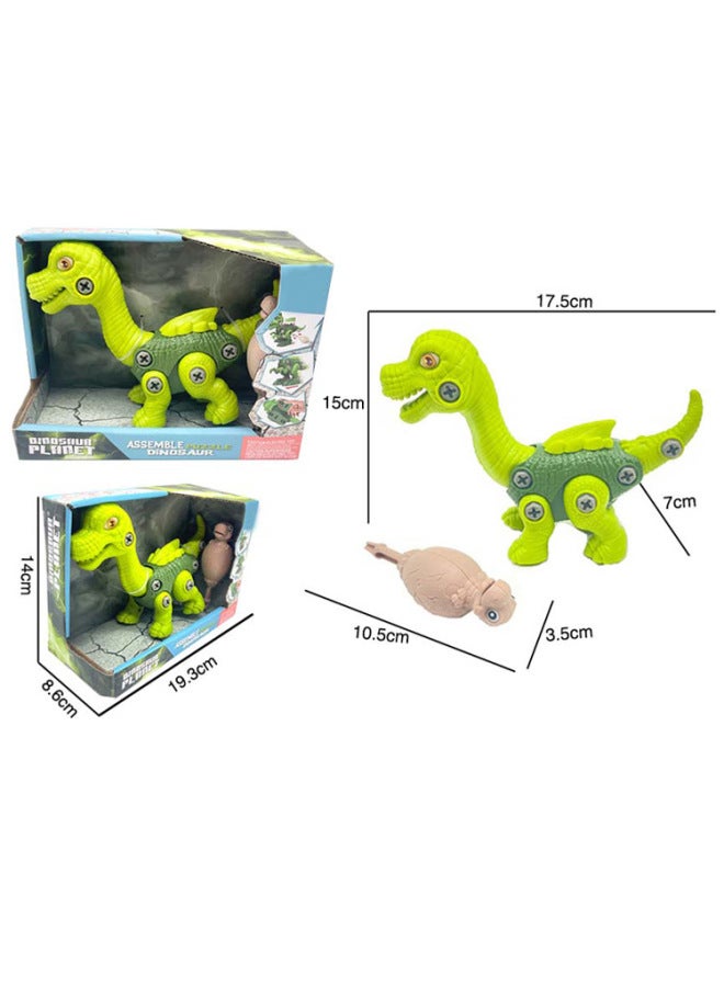 Children's Educational Assembled Screw Tyrannosaurus Rex Flying Dragon Stegosaurus DIY Disassembly Sliding Dinosaur Toy-Color:HX222083-DIY Disassembly-Gliding Brachiosaurus Dinosaur (Cyan)  - Image 1