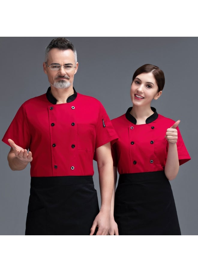 NIBEMINENT Western Restaurant Canteen Kitchen  Men and Women Breathable Mesh Hotel Restaurant Chef Uniform Waiter Uniform  - Image 1