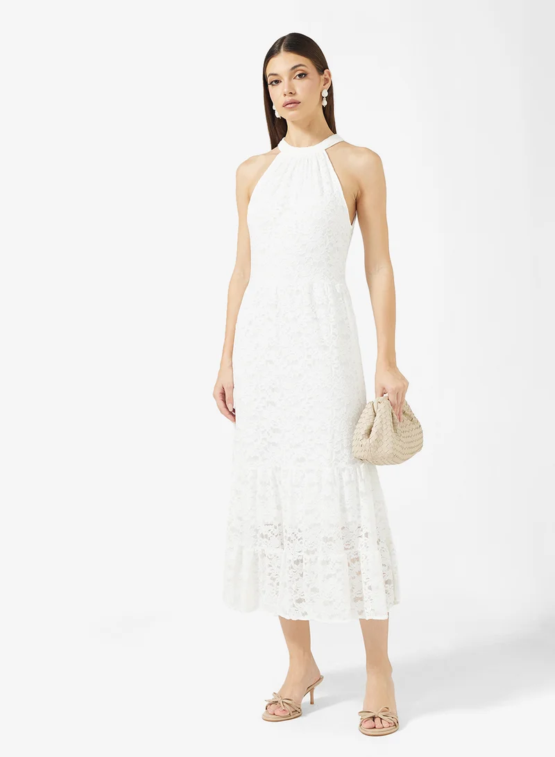 ELLA Halter Neck Lace Dress