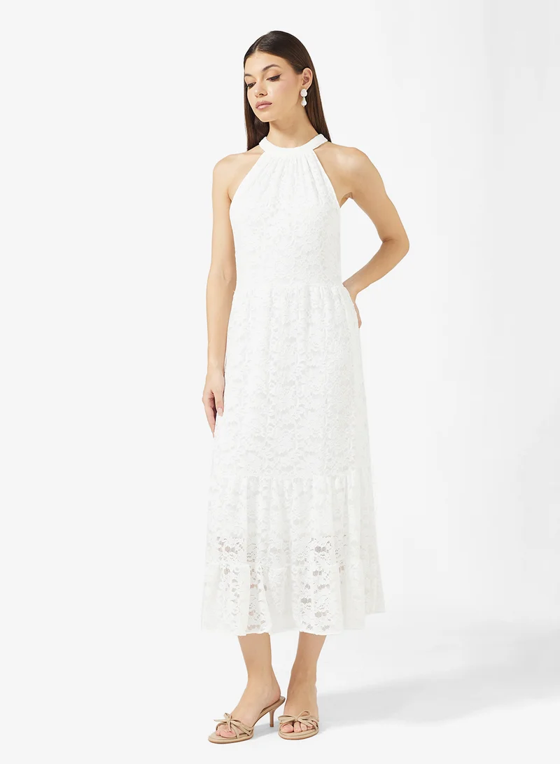 ELLA Halter Neck Lace Dress