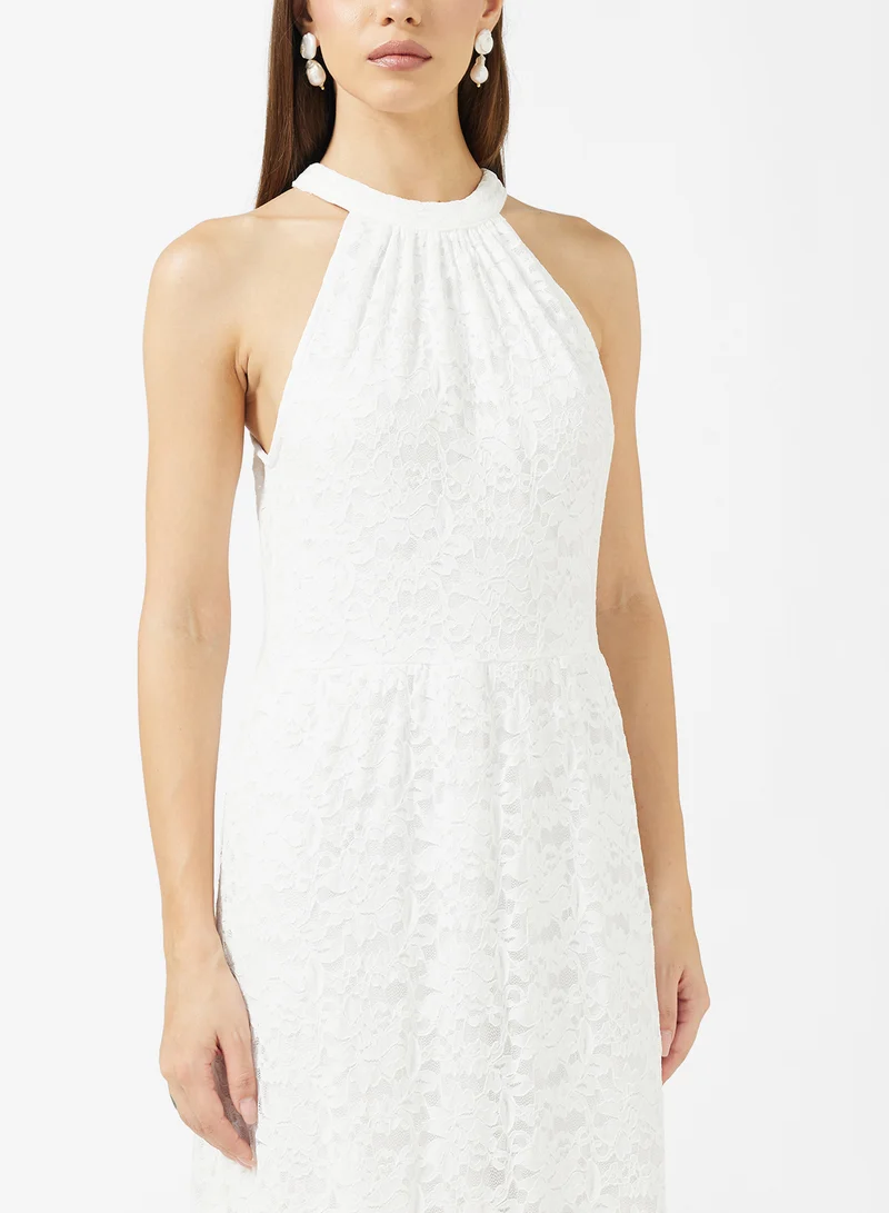 ELLA Halter Neck Lace Dress