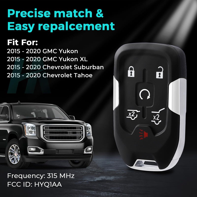 HelloAuto Smart Key Fob Shell Case Fit for 2014 2015 2016 2017 Chevy Tahoe Suburban/GMC Yukon - Image 2