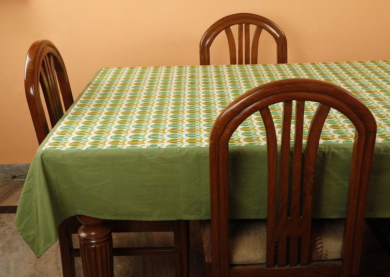 Dekor World Single Cotton Owl Printed Collection Rectangle Table Cover (Green, 150x275 cm or 60x108 Inches or 8 Seater, Pack of 1 Piece)-for Dining and Center Table - Image 2