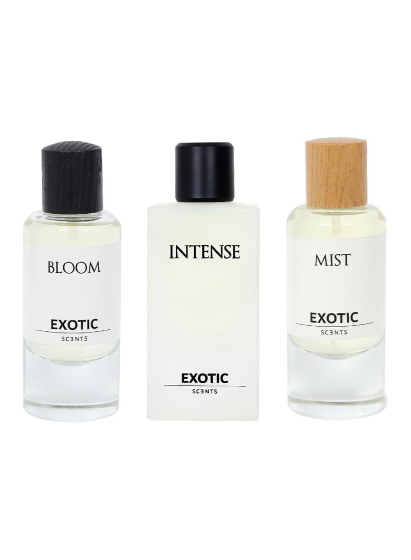 Exotic Scents Exotic Scents Intense Mist & Bloom Eau de Parfum Combo Set - 3 x 60ml  - Image 1