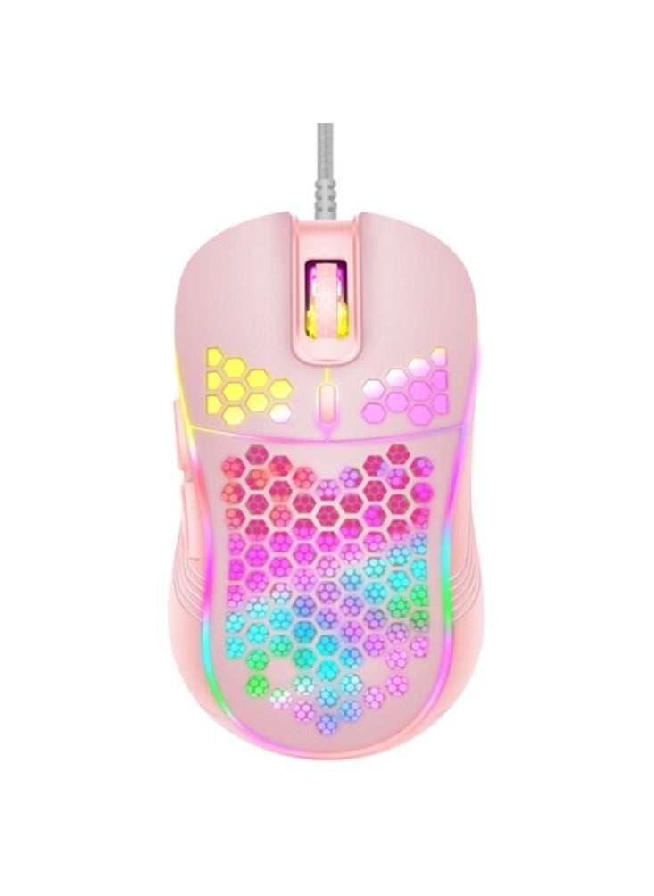 Datazone Wired RGB Gaming Mouse Pink  - Image 1