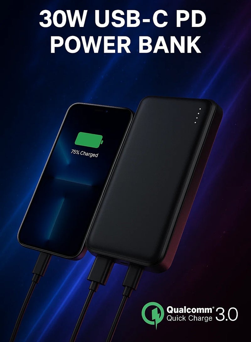 High-Capacity 20,000mAh USB-C Power Bank – Fast Charging Portable Charger with 2 USB Outputs – Travel-Friendly Backup Battery  - Image 4