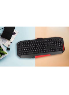 Generic Gaming Keyboard, 7-Color Backlighting, Rubber Dome Switches, Ergonomic Design with Wrist Support-BLACK.  - Image 5