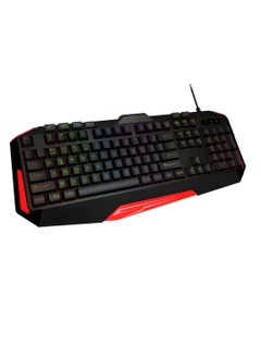Generic Gaming Keyboard, 7-Color Backlighting, Rubber Dome Switches, Ergonomic Design with Wrist Support-BLACK.  - Image 1