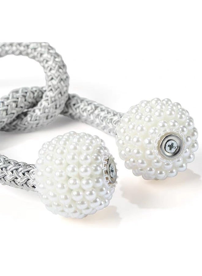 2Pack Magnetic Curtain Tiebacks Decorative Curtain Tiebacks Buckles Holdbacks for Home Bedroom Office Curtain Decor (Grey) - Image 3