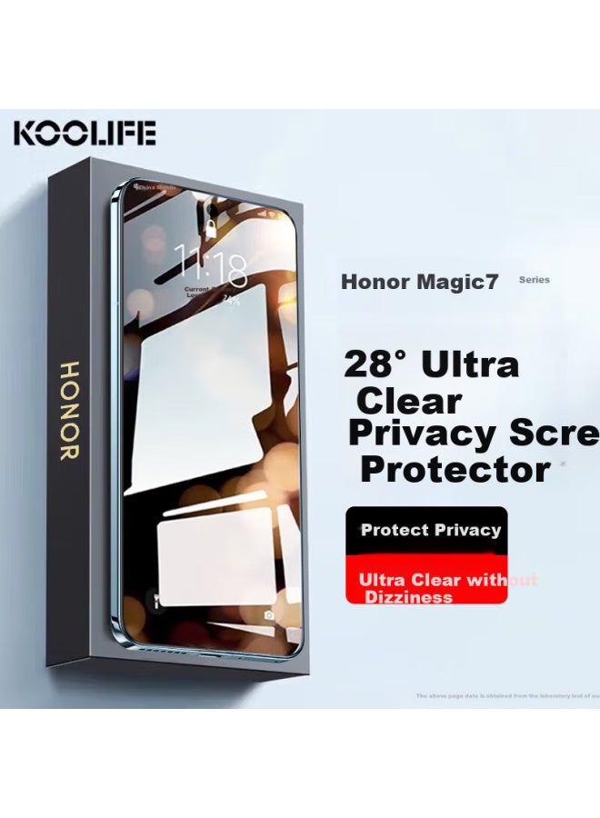 Koolife Compatible With Honor Magic7 Tempered Glass Screen Protector, Privacy Protection Film For Honor Magic7, Curved Full Glass Coverage, Ultra-thin, Hd Clear, Shatterproof, Fingerprint Resistant - Image 1