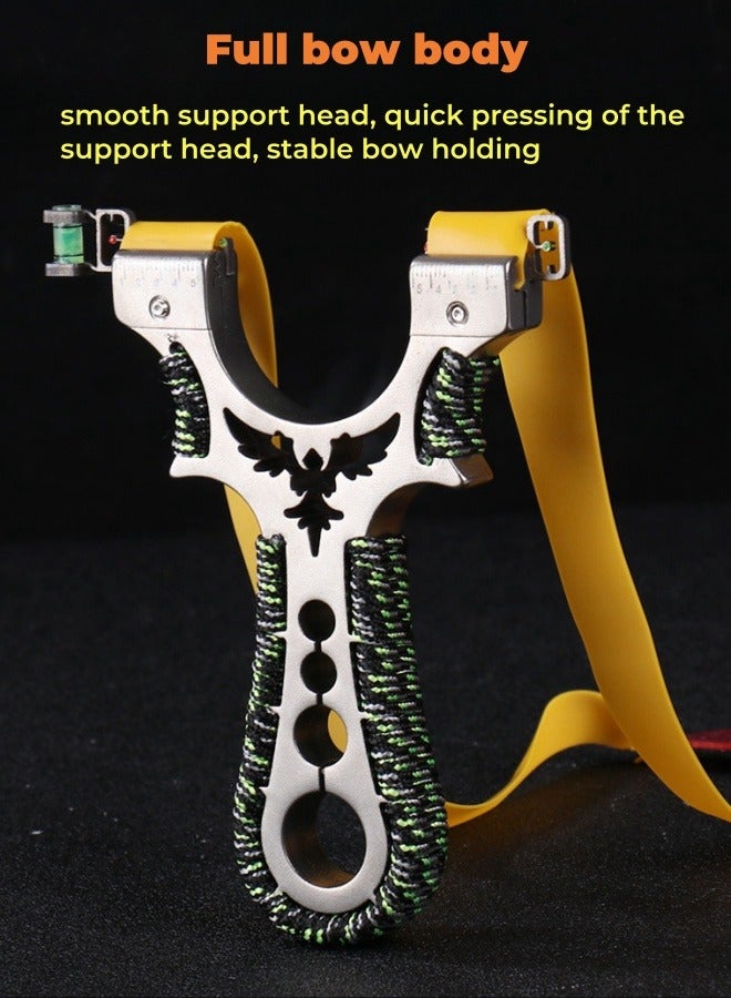 nihao New Stainless Steel Outdoor Laser Aiming Flat Rubber Band Adult Slingshot With Safety Ammo Balls 300pcs and Rubber Bands 2pcs - Image 5