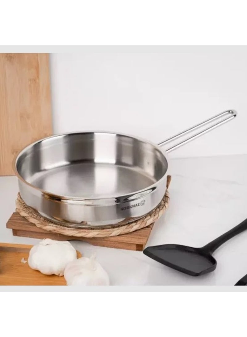 Korkmaz High-quality stainless steel frying pan from Korkmaz size 26 cm  - Image 3