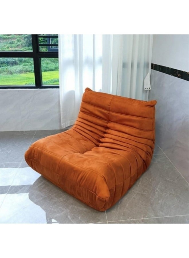 GGEROU Rocking Chair,Lounge Chair,Velvet Lounge Chair,Lazy Sofa Chair,Reading Chair Balcony Rocking Chair,for Relaxation in Living Room,Bedroom or Balcony,90 * 100 * 70cm Orange - Image 2