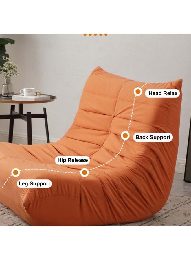 GGEROU Rocking Chair,Lounge Chair,Velvet Lounge Chair,Lazy Sofa Chair,Reading Chair Balcony Rocking Chair,for Relaxation in Living Room,Bedroom or Balcony,90 * 100 * 70cm Orange - Image 3