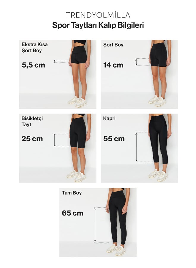 trendyol - Black Extra Tightening Waist Knitted Sports Shorts Leggings THMSS24TY00014 - Image 1