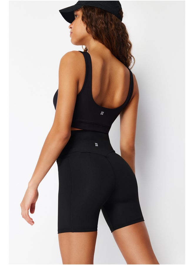 trendyol - Black Extra Tightening Waist Knitted Sports Shorts Leggings THMSS24TY00014 - Image 1