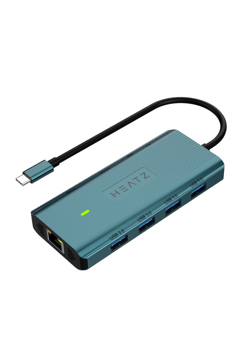 هيتز موزع USB-C (النوع C) (10 في 1، شاشة مزدوجة) ومخرج Ultra 4k باللون الرمادي - Image 3