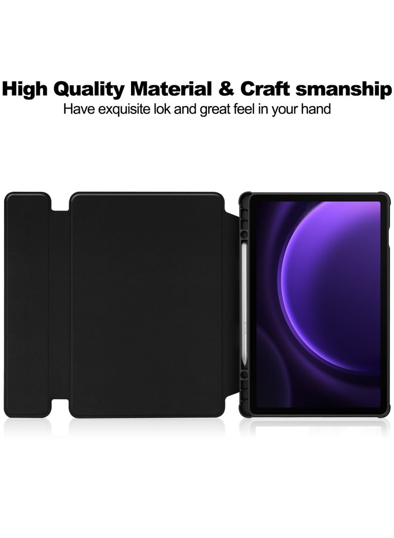 URBBKING Detachable Arabic Wireless Bluetooth Keyboard Rotating Case Compatible with Xiaomi Pad 7 11.2 Inch,360 Degree Rotating Stand Cover, Multi-Angle Viewing Folio Cover with Pencil Holder Black - Image 5