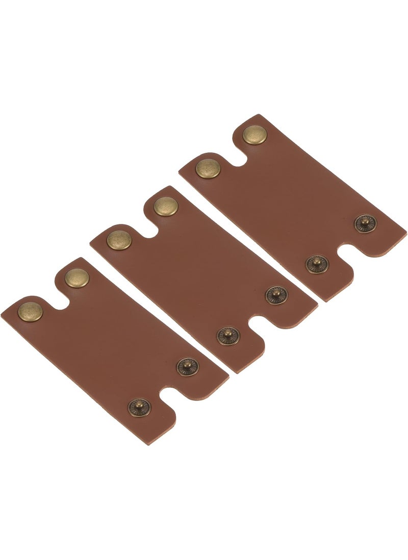 M METERXITY 3 Pack Razor Cover Protective Sheath - Double Edge Leather Safety Razor Protective Sheath Travel Cover, Apply to Shaver Razor (3.3 x 1.8 Inch, Brown) 