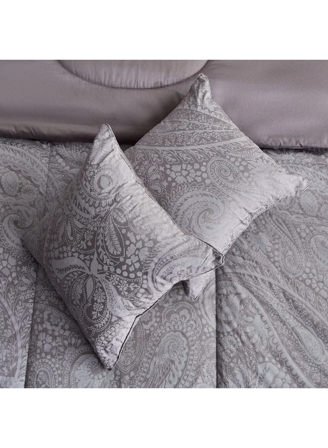 Home Box Opulent Luxe 5-Piece Cotton Jacquard Khadi Print Super King Comforter Set - 200x200 cm