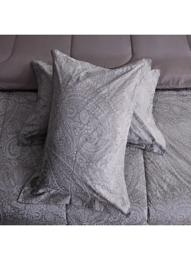 Home Box Opulent Luxe 5-Piece Cotton Jacquard Khadi Print Super King Comforter Set - 200x200 cm